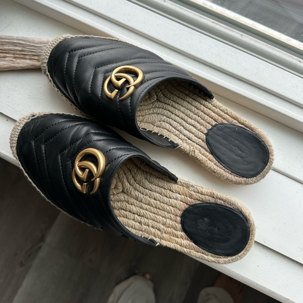 Gucci Nappa Matelasse GG Marmont Espadrille size 38.